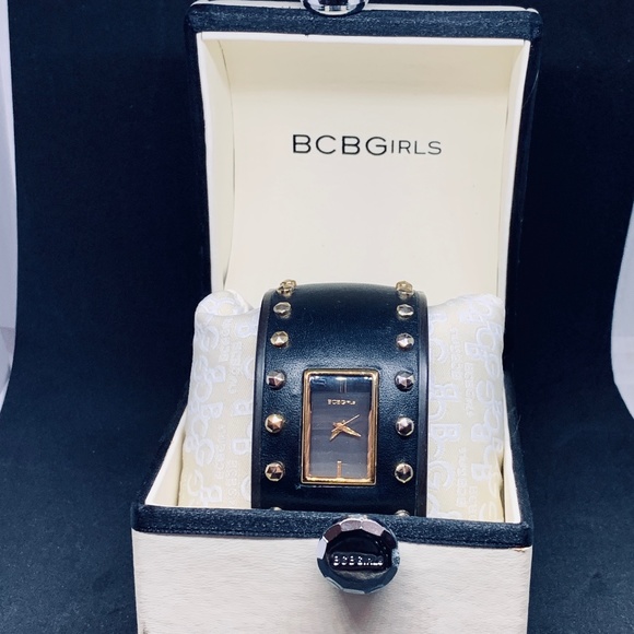 BCBGirls Black Bangle Gold Accents Mixed Element Watch - Picture 5 of 9